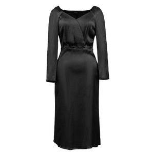 Heart Cleavage Satin Dress - Black (M)