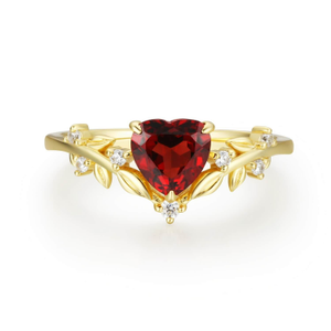 Heart Desire Mozambique Red Garnet Yellow Gold Vermeil© (R 1/2 (UK))