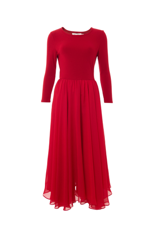 Huxley Ballerina Style Maxi Dress - Red (XS)