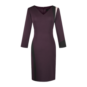 Infinity Colorblock Pencil Dress - Deep Plum (S)