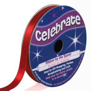Ruban satin Celebrate rouge - 6 mm x 6 mètres