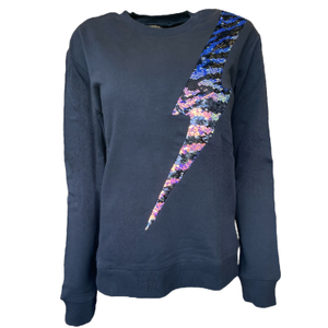 Iridescent Zebra Reversible Sequin Lightning Sweatshirt (XL)
