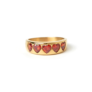 J'adore Gold Ring - Red (N 1/2 (UK))