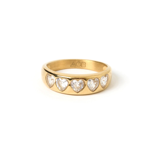 J'adore Gold Ring - Stone (R 1/2 (UK))