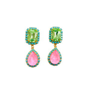 Jewel Drop Neons In Pink And Green Turquoise (one size)