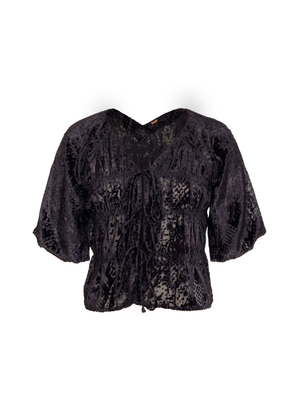 Juniper Black Snake Velvet Blouse (M)