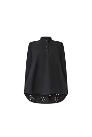 Lace Cotton Black Shirt (XS)