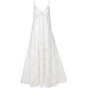 Lace Trimmed Linen Maxi Dress (M/L)
