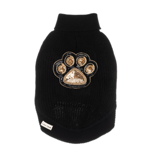 Laines London Hand Embellished With Dog Paw Jumper - Black (S)