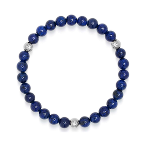 Lapis Lazuli Bracelet With Silver Balls (XXL)