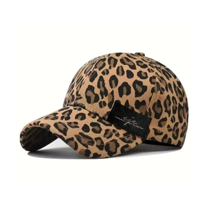 Leopard Print Denim Cap (one size)