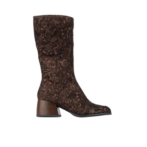 Leticia - Burgundy Floral Emboss - Womens Tall Boots (5 UK)