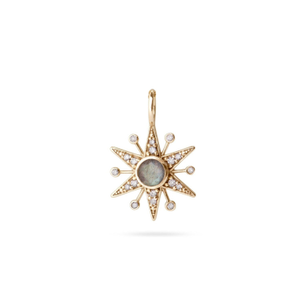 Limited Edition Diamond & Labradorite Star Pendant 9K Gold