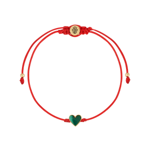 Lucky In Love - Malachite Red String Bracelet