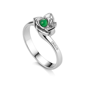 Magnifica Ring Tarnished Sterling Silver Emerald (N 1/2 (UK))