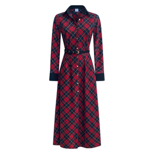 Marion Classic Tartan A-Line Midi Dress (S)