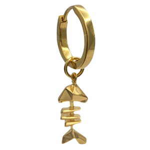 Mars 18k Gold Vermeil Fish Bone Huggie Hoop Earring Single