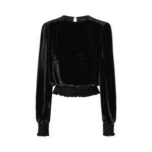 Mary Jane Silk Velvet Black Blouse (XL)