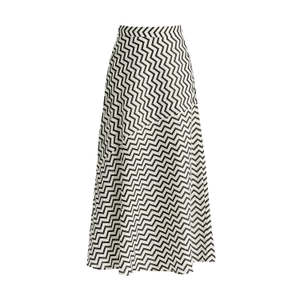 Maxi Skirt In Zigzag Pattern In White And Black (L)
