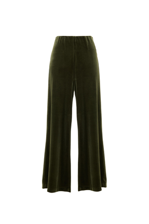 Melvin Velvet Wide Leg Trousers - Sage (XL)