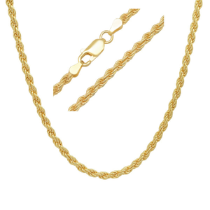 Mens 3Mm Thick/Heavy Italian Gold Diamond-Cut Rope Chain - 22" - 30" (22")