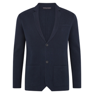Mens Lightweight Organic Cotton Linen Luca Knitted Blazer - Navy (XL)