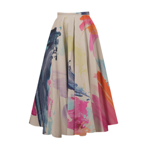 Midi Printed Fluffy Skirt (XS)
