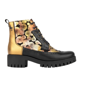 Milliner Platform Wool - Black & Gold Sphere - Womens Ankle Boots (4 UK)