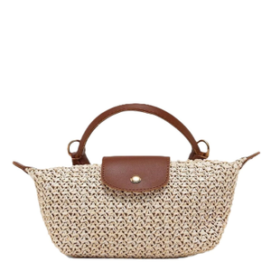Mini Straw Brown Crossbody Bag
