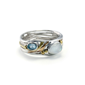 Moonstone & Blue Topaz Ring (M (UK))