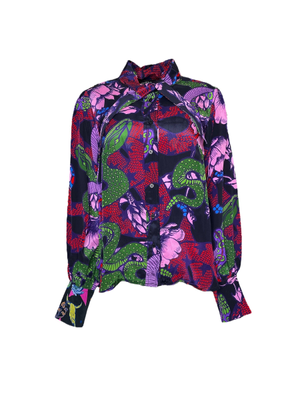 Multicolor Pretty Snakes Tie Shirt (XL)