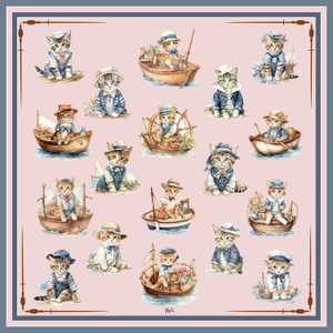 Nautical Cats Silk Scarf