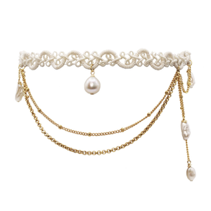 Necklace - RêVerie Braided  Choker Pearl & Gold