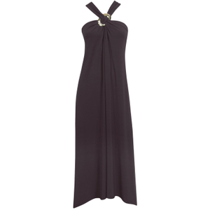 No Mercy Brown Halter Neck Midi Dress (XL)