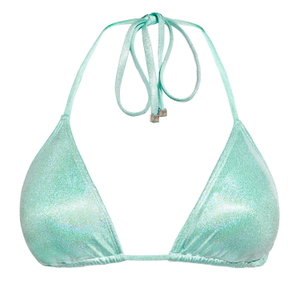 Nova Triangle Bikini Top - Glitter Mint (S)