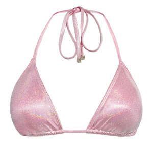 Nova Triangle Bikini Top - Glitter Pink (XL)