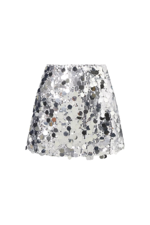 Oceane Silver Disc Mini Skirt (XXL)