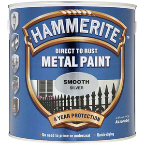 2.5L Hammerite Metal Paint Smooth Silver