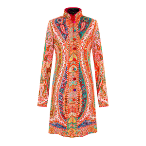 Orange Paisley Shawl Carnival Jacket (4XL)