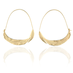 Gold Crescent Hoop Earrings | Organic Sculptural Hoops