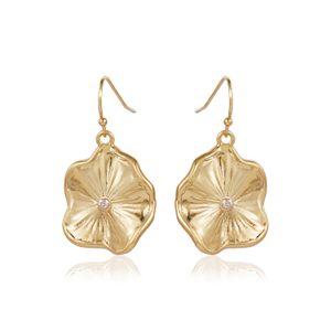 Gold Floral Statement Earrings | Organic Botanical Earrings