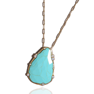 Organic Turquoise Teardrop Necklace