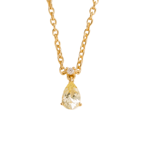 Ori Small Gold Pendant Necklace In Yellow Sapphire & Diamond (one size)