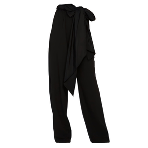 Velvet Trousers With Oversized Taffeta Bow (M)