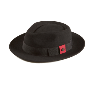 Pablo Noir Black Felt Wide Brim Wool Felt Fedora Hat (55cm)