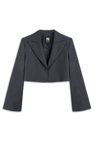 Padded Shoulder Crop Jacket (XS)