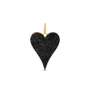 Pave Heart Charm - Black (S)