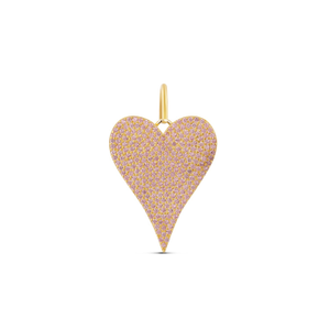 Pave Heart Charm - Pink (S)