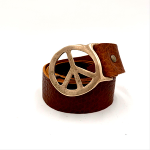 Peace Belt In Brass- Whiskey -Small/Medium