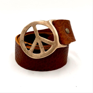 Peace Belt In Brass- Whiskey - Medium/Large